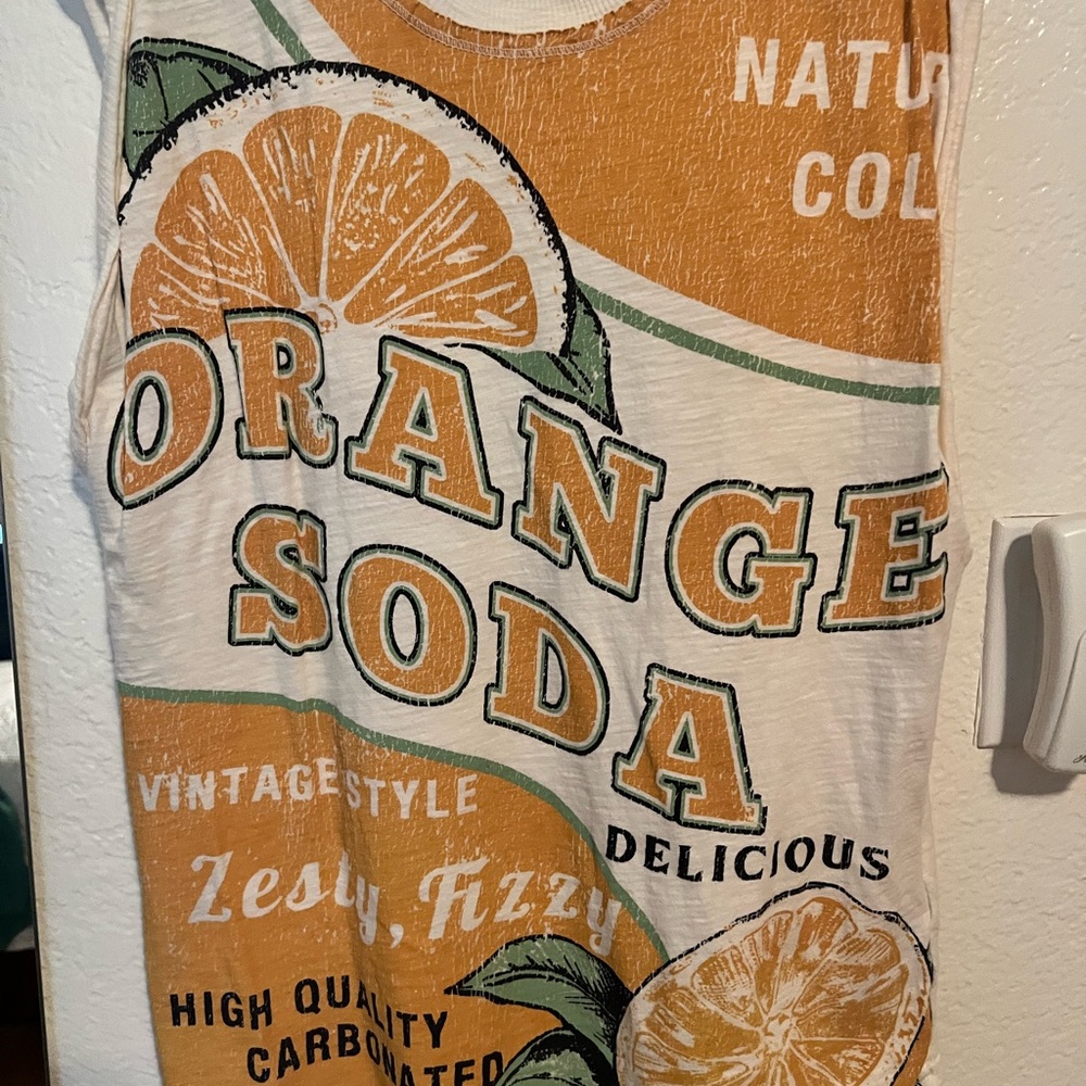 Pilcro Cream and Orange Tank Top